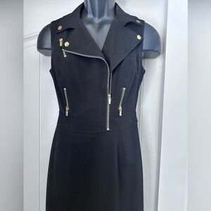 Calvin Klein Black Sleeveless Dress with Gold Accents